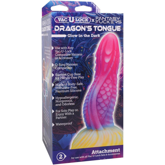 Фэнтезийный фаллоимитатор Doc Johnson Vac-U-Lock Fantasy Fuckers Dragon's Tongue (мятая упаковка)