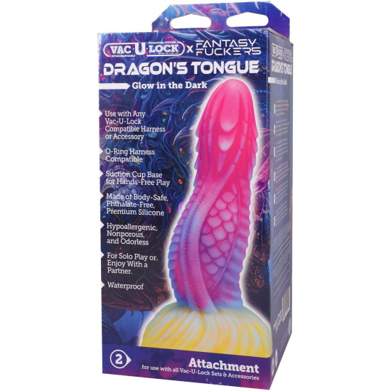 Фэнтезийный фаллоимитатор Doc Johnson Vac-U-Lock Fantasy Fuckers Dragon's Tongue (мятая упаковка)