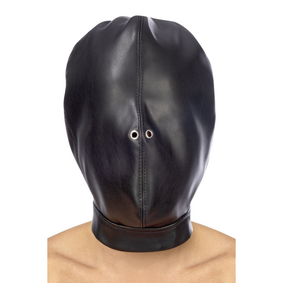 Капюшон для БДСМ из кожзама Fetish Tentation Closed BDSM hood in leatherette