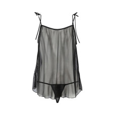 Прозора сорочка бебі-дол, чорна Passion Melania Chemise S/M Black, S/M (пом'ята упаковка)
