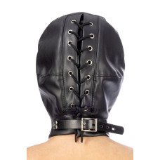 Капюшон для БДСМ зі шкірозамінника Fetish Tentation Closed BDSM hood in leatherette