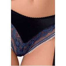 Комплект нижньої білизни чорного кольору (ліф, трусики з пажами) GISELE SET, L/XL