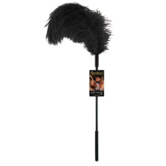 Перо страуса для вишуканих пестощів, чорне Sportsheets Ostrich Tickler Black