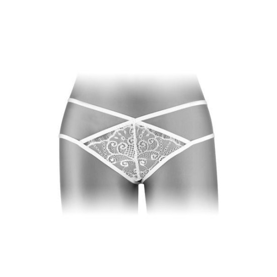 Трусики-стринги белого цвета с двухсторонней линией бедра Fashion Secret MYLENE