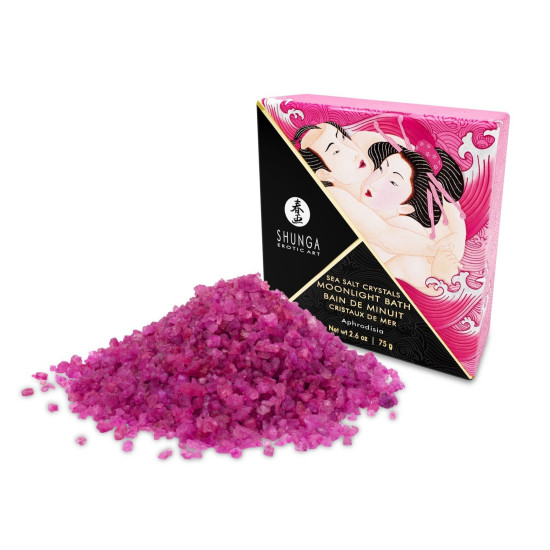 Сіль для ванни з сіллю Мертвого моря та аромаоліями Shunga Moonlight Bath Aphrodisia, 75 ml