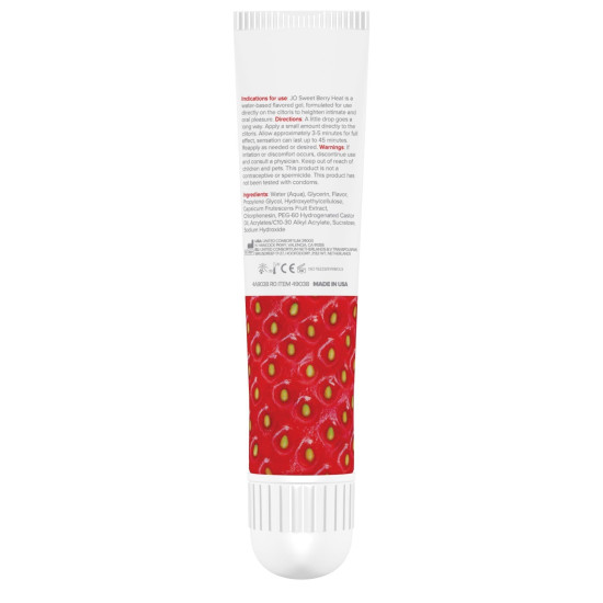 Вибрирующий гель для клитора со вкусом клубники JO Sweet Berry Heat, 10 ml