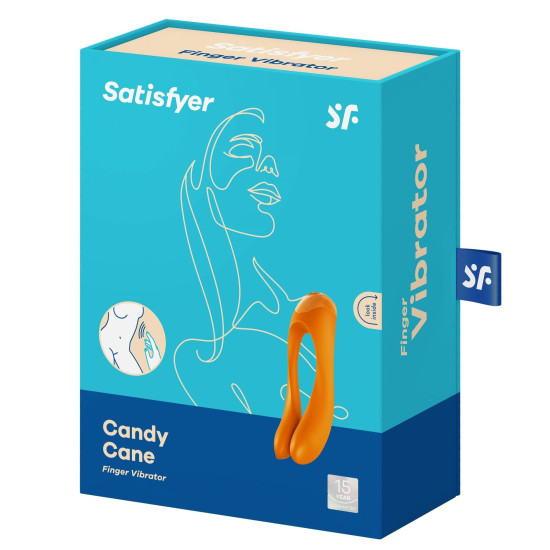Вибратор на палец, оранжевый Satisfyer Candy Cane Orange