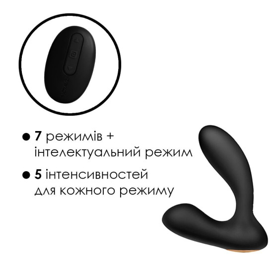 Массажер простаты и вибратор для точки G с пультом ДУ, черный Svakom Vick Black