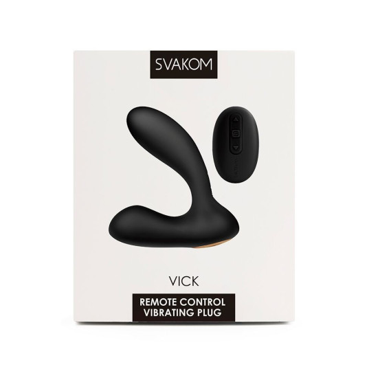 Массажер простаты и вибратор для точки G с пультом ДУ, черный Svakom Vick Black