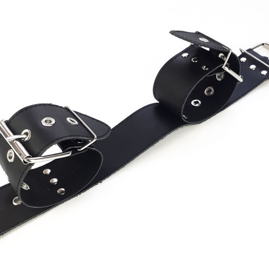 Нашийник з наручниками з натуральної шкіри Art of Sex Bondage Collar with Handcuffs