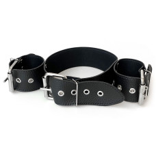 Нашийник з наручниками з натуральної шкіри Art of Sex Bondage Collar with Handcuffs