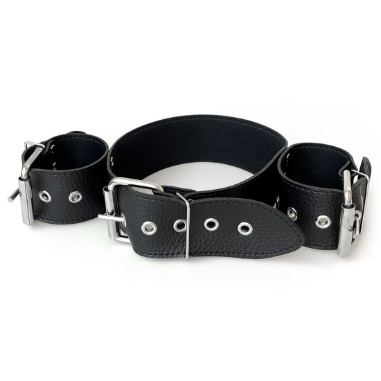 Нашийник з наручниками з натуральної шкіри Art of Sex Bondage Collar with Handcuffs