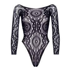 Эротическое боди-бодистокинг, чёрное Leg Avenue Snap Crotch Thong Back Teddy Black, M/L