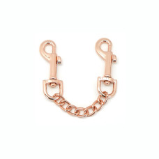Шкіряні БДСМ наручники з оздобленням у кольорі рожевого золота Liebe Seele Rose Gold Memory Wrist Cuff