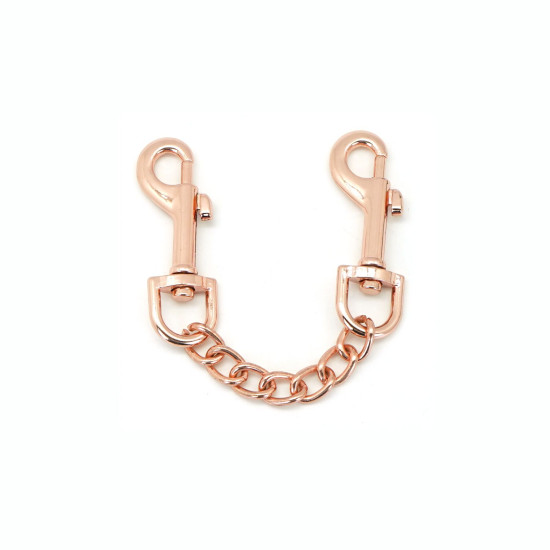 Шкіряні БДСМ наручники з оздобленням у кольорі рожевого золота Liebe Seele Rose Gold Memory Wrist Cuff