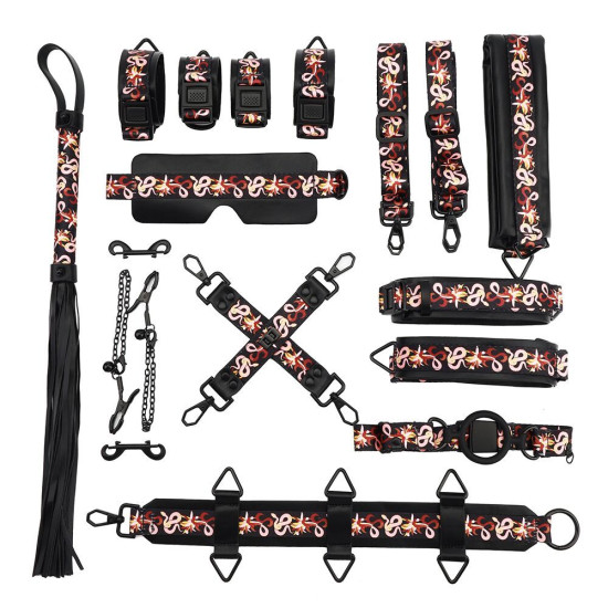 БДСМ-набор «Цветущий змей», 12 предметов Lockink The Flowering Serpent Bondage Set 12pcs