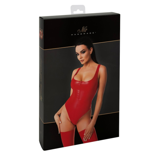 Боди, красное Noir Handmade F352 Red Powerwetlook Body, 3XL