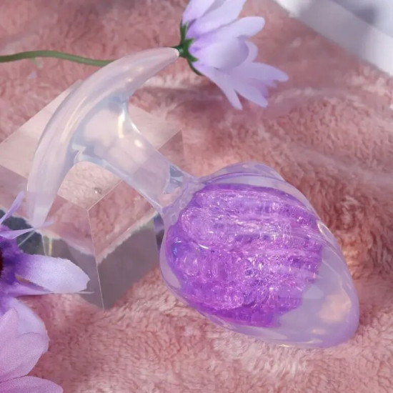 Анальна пробка у формі морозива, фіолетова Liebe Seele Icecream-shaped Crystal Anal Plug - Purple, розмір M