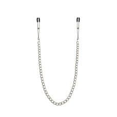 Тонкі затискачі для сосків з ланцюжком, срібло/чорний Feral Feelings Chain Thin nipple clamps Silver/Black