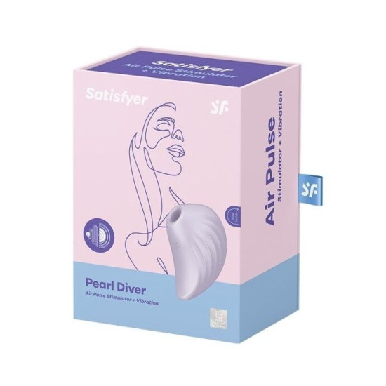 Вакуумный клиторальный стимулятор с вибрацией, фиолетовый Satisfyer Pearl Diver Violet
