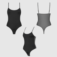 Боді з фіксацією ділдо, чорне Strap-On-Me Harness Body Signature, розмір S