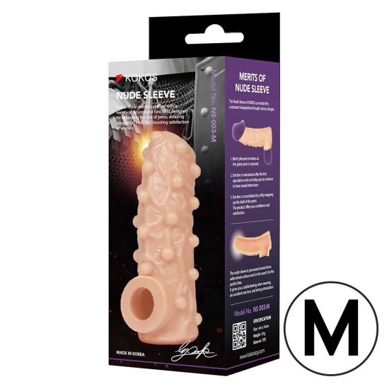 Насадка на член Kokos Nude Sleeve NS 001, розмір M (м'ята упаковка!!!)