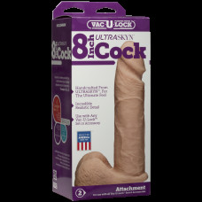 Фалоімітатор, довжина 20.3 см, білий Doc Johnson Vac-U-Lock - 8 Inch ULTRASKYN Cock White (пом'ята упаковка)
