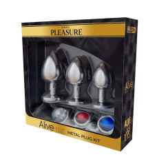 Набір металевих анальних пробок Alive Metal Plug Kit (м'ята упаковка)