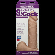 Фалоімітатор, довжина 20.3 см, білий Doc Johnson Vac-U-Lock - 8 Inch ULTRASKYN Cock White (пом'ята упаковка)