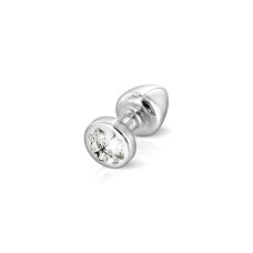 Анальна пробка сріблястого кольору з 4 кристалами Swarovski у вигляді листка конюшини, діаметр 25 мм Diogol Anni R Clover Silver