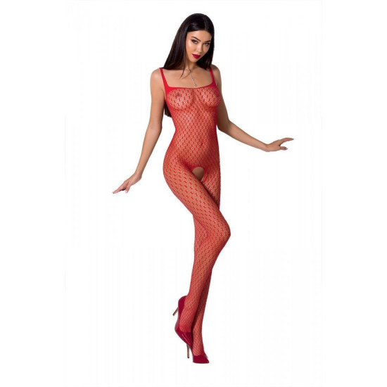 Бодістокінг-комбінезон на бретелях, червоний Passion BS071 Red