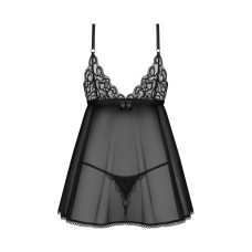 Пеньюар и трусики Obsessive Blomentis Babydoll & Thong, XL/2XL