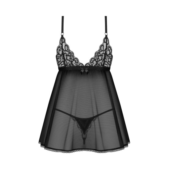 Пеньюар и трусики Obsessive Blomentis Babydoll & Thong, XL/2XL