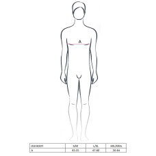 Чоловіче боді з високим вирізом стегна, чорне Passion 010 Body Black, XXL/XXXL