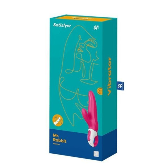 Вібратор-кролик потужний з двома моторами, литий силікон Satisfyer Vibes Mr. Rabbit