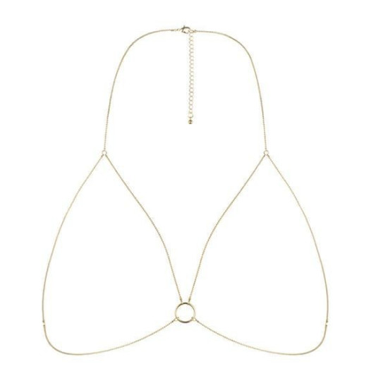 Украшение для тела - цепочка-портупея, золотая Bijoux Indiscrets Magnifique Bra Chain Gold