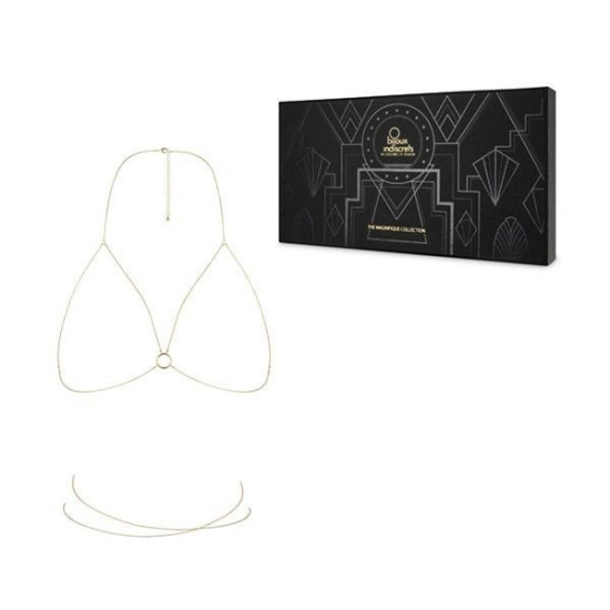 Украшение для тела - цепочка-портупея, золотая Bijoux Indiscrets Magnifique Bra Chain Gold