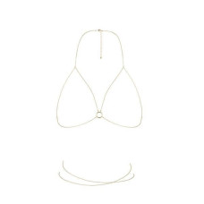 Украшение для тела - цепочка-портупея, золотая Bijoux Indiscrets Magnifique Bra Chain Gold