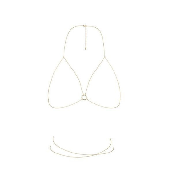 Украшение для тела - цепочка-портупея, золотая Bijoux Indiscrets Magnifique Bra Chain Gold