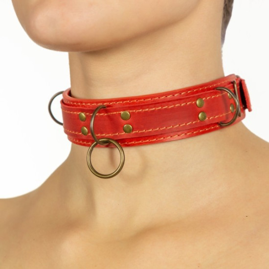 Премиум ошейник из натуральной кожи в подарочной упаковке, красный Lovecraft Premium Collar Red, S