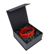 Премиум ошейник из натуральной кожи в подарочной упаковке, красный Lovecraft Premium Collar Red, S