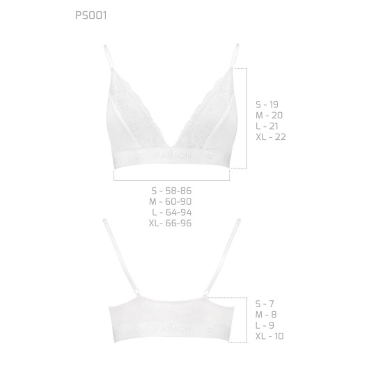 Эластичный топ с кружевом, белый Passion PS001 Top White, L