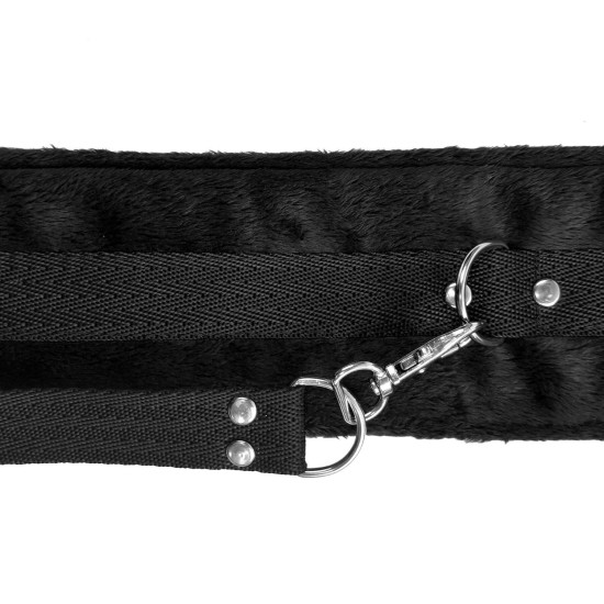 БДСМ-набір, чорний, нашийник з повідцем і маска Art of Sex Soft Touch Light Black