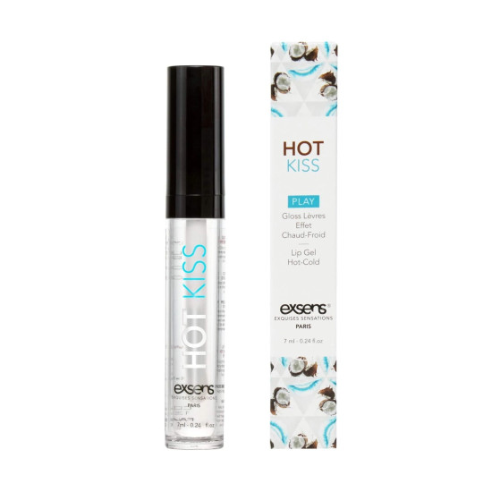 Exsens Coconut Hot Kiss, 7 ml - возбуждающий блеск для губ с эффектом холод-тепло