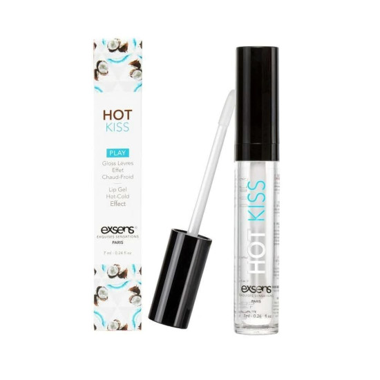 Exsens Coconut Hot Kiss, 7 ml - возбуждающий блеск для губ с эффектом холод-тепло