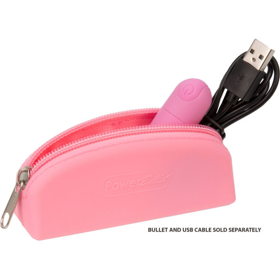 Сумка для хранения секс-игрушек, розовая PowerBullet Silicone Zippered Bag Pink