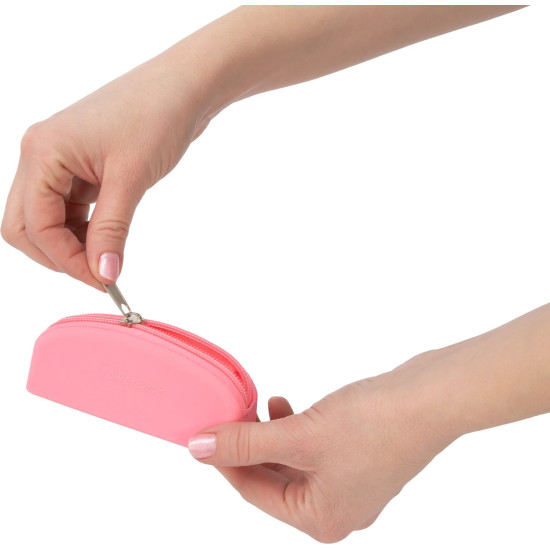 Сумка для хранения секс-игрушек, розовая PowerBullet Silicone Zippered Bag Pink