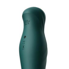 Смарт вибратор-пульсатор с кристаллом Swarovski, бирюзовый Zalo King Turquoise Green