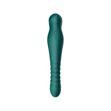 Смарт вибратор-пульсатор с кристаллом Swarovski, бирюзовый Zalo King Turquoise Green