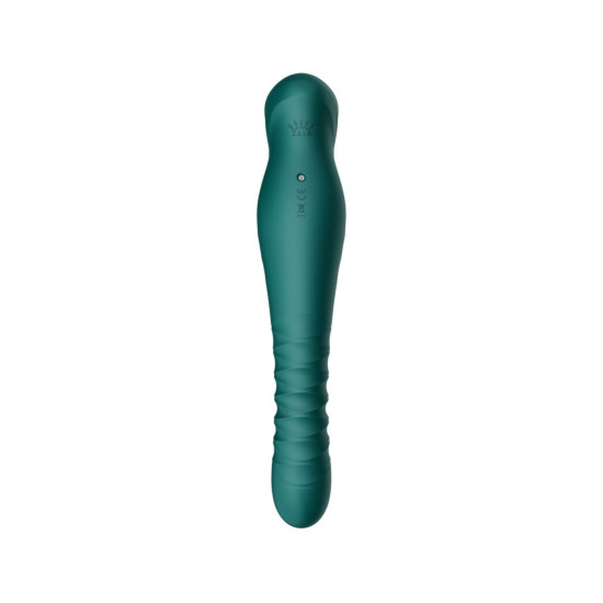 Смарт вибратор-пульсатор с кристаллом Swarovski, бирюзовый Zalo King Turquoise Green